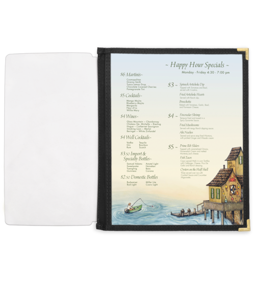 Full Width Menu Pocket with Fabric Binding