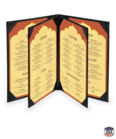 Image Quad (and Larger) Booklet Faux Ostrich Menu Covers (Six+ View)