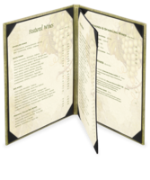 Image Triple Booklet Milano Leather Menu Covers (Four View)