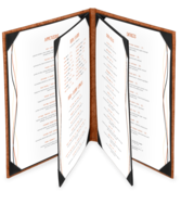 Image Quad (and Larger) Booklet Milano Leather Menu Covers (Six+ View)