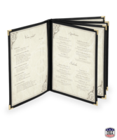 Image Semi-Rigid Leatherette Eight-View Booklet Menu Covers (8 Views)